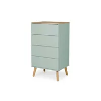 dot - petit meuble de rangement en bois 4 tiroirs h98cm - couleur - vert d'eau