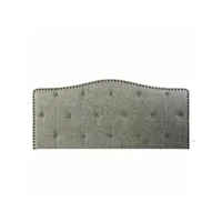 tête de lit thyann gris polyester bois d'hévéa (160 x 6 x 68 cm)