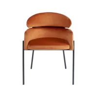 chaise avec accoudoirs alexia velours orange kare design