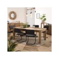 andrian - table à manger rectangulaire marron 200x90cm bois pin recyclé