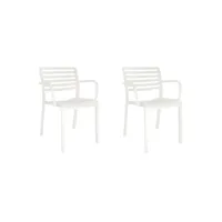 set 2 chaises lama - resol - blanc - fibre de verre, polypropylène 570x540x800mm