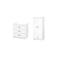 commode et armoire littlesky by klups amelia white blanc