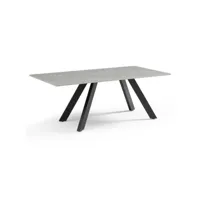 table basse 120x60 cm céramique gris marbré pieds inclinés - arizona 08