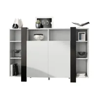 meuble blanc et noir mat  (l-h-p) : 149 - 101 - 34 cm