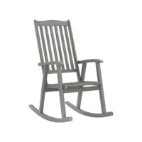 chaise à bascule avec coussins gris bois d'acacia massif