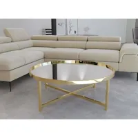 table basse ronde en verre doré baria