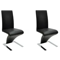 2 chaises de cuisine salon salle à manger design noires helloshop26 1902017
