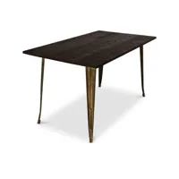 table à manger rectangulaire - industrielle - bois - tawny bronze métallisé