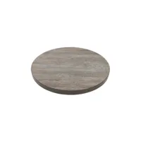 plateau de table rond 600 mm effet bois gris - bolero - bois 600x600x48mm