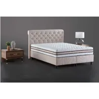 lit coffre simay crème et tête de lit inclus 160x200 cm - avec matelas azura-42663_17923