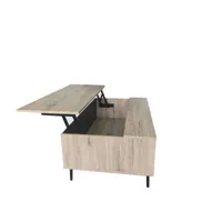 table basse ajustable style scandinave chêneanthracite mayline