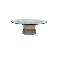 table basse ronde - design en verre - barrel acier