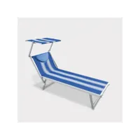transat de plage bain de soleil professionnel en aluminium santorini stripes beach and garden design