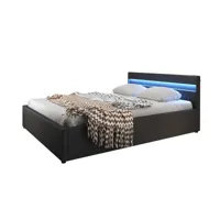 lit coffre design avec musique (subwoofer) bahia – noir (150x190cm) caaw007-bl150x190cm
