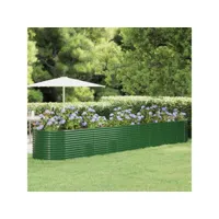 vidaxl lit surélevé de jardin acier enduit de poudre 507x100x68cm vert