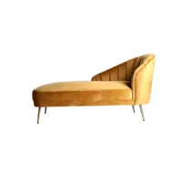 chaise longue en velours moutarde, 153x82x83 cm