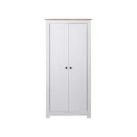 garde-robe blanc 80x50x171,5 cm armoire penderie multi-rangement pin massif assortiment panama fr2024