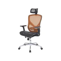 chaise de bureau hwc-a61, chaise pivotante, tissu iso9001 ~ noir/orange