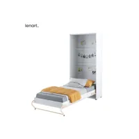 lenart lit escamotable concept pro cp03 90x200 vertical blanc mat