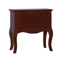 table de chevet marron classique 60x30x60 cm bois d'acajou