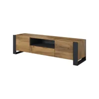 willow - meuble tv - bois et gris - 180 cm - style industriel - bestmobilier - bois et gris