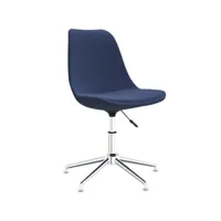 vidaxl chaise pivotante de bureau bleu tissu
