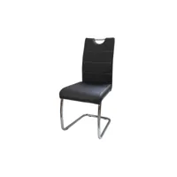 chaise de salle à manger design métal et pu noir raffie