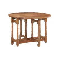 table de salle à manger rond 110x76 cm bois de manguier massif 3