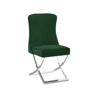 vidaxl chaise de salle à manger vert foncé 53x52x98 cm velours et inox
