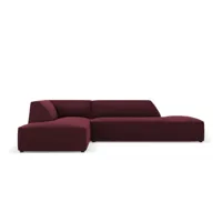 canapé d'angle gauche modulable ruby, 4 places, bordeaux, imitation cuir