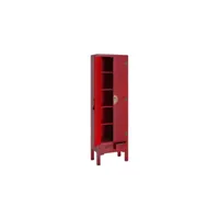 armoire lingère 2 portes, 2 tiroirs rouge meuble chinois - pekin - l 55 x l 33 x h 185 cm - neuf