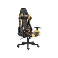 chaise de bureau pivotante chaise gamer  fauteuil de bureau doré pvc meuble pro frco20594