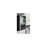 vitrine argentier vaisselier lina + led coloris noir et blanc brillant. meuble design pour votre salon ou salle à manger
