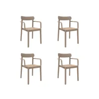 set 4 fauteuil elba - resol - bleu - polypropylène 561x535x800mm
