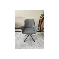 lot de 2 chaises bellagio en pvc et métal - gris anthracite - h 85 x l 65 x p 40 cm