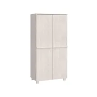 garde-robe hamar blanc 89x50x180 cm armoire penderie multi-rangement bois massif de pin fr2024