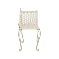 vidaxl chaise longue de jardin 128 cm métal antique blanc 45431