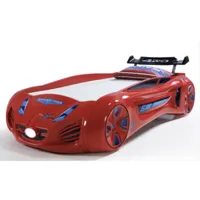lit voiture enfant futuriste rouge à led avec effets sonores 90x190 cm