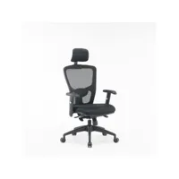 chaise de bureau melbourne, chaise de direction en maille avec accoudoirs, siège de bureau ergonomique, 68x66h120/130 cm, noir 8052773853552