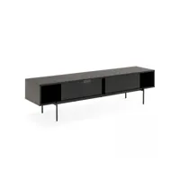 meuble tv 180 cm style indus bois noir