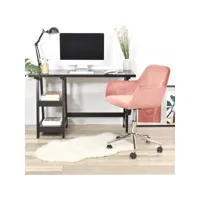 chaise de bureau  scandinave ergonomique moderne en velours rose