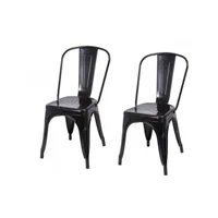 2 chaises de cuisine salon salle à manger design métal noir helloshop26 1909017