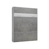 lit escamotable loft blanc façade gris béton couchage 160 x 200 cm 20100892842