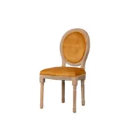 chaise velours avec pieds en bois 48x46x96cm
