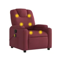 fauteuil de massage inclinable, fauteuil de relaxation, chaise de salon rouge bordeaux tissu fvbb11329 meuble pro