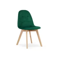 borano - lot de 4 chaises de salle à mager - 44.5x54x81.5 cm - chaise de table style glamour - vert