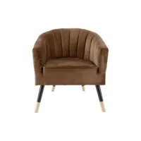 royal - fauteuil en velours - couleur - chocolat lm1851db