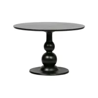 baroc - table de repas ronde en bois de manguier noir d120