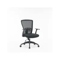 chaise de bureau devonport, chaise de travail en maille avec accoudoirs, siège de bureau ergonomique, 60x64h98/108 cm, noir 8052773853583