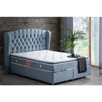 lit coffre sultan gris 90-160x200 cm - dimensions: 90x200 cm - avec matelas azura-42641_17311